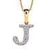 LUXURIANT Lab Grown Diamond Y Initial Pendant with Chain (Size 18 - 2 Ext) in 18K Vermeil Yellow Gold Plating Sterling Silver (VS-EF)