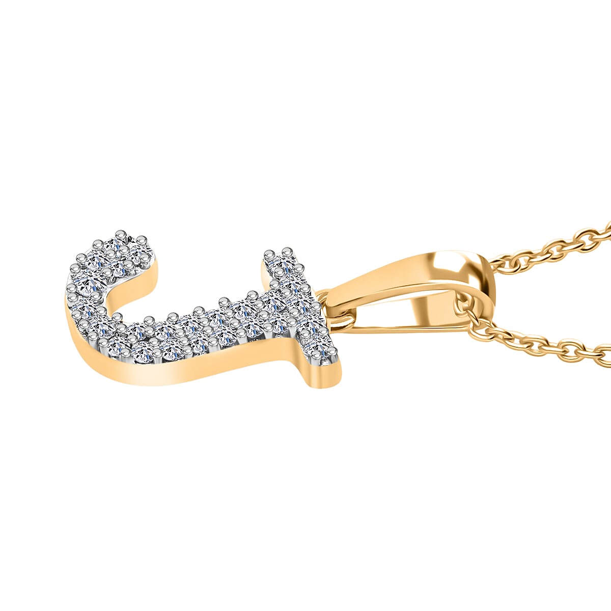 Luxuriant Lab Grown Diamond (VS-EF) Pendant with Chain (Size 18 - 2) in 18K Vermeil Yellow Gold Plating Sterling Silver