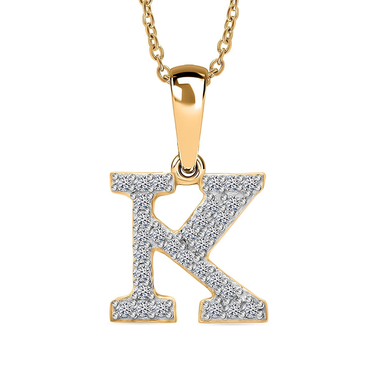 Luxuriant Lab Grown Diamond (VS-EF) Pendant with Chain (Size 18 - 2) in 18K Vermeil Yellow Gold Plating Sterling Silver