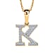 LUXURIANT Lab Grown Diamond Y Initial Pendant with Chain (Size 18 - 2 Ext) in 18K Vermeil Yellow Gold Plating Sterling Silver (VS-EF)