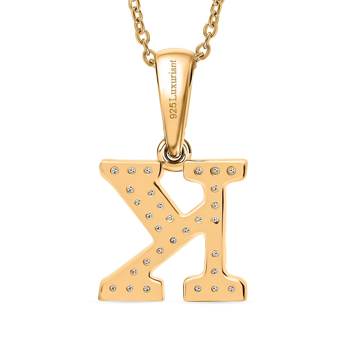 Luxuriant Lab Grown Diamond (VS-EF) Pendant with Chain (Size 18 - 2) in 18K Vermeil Yellow Gold Plating Sterling Silver