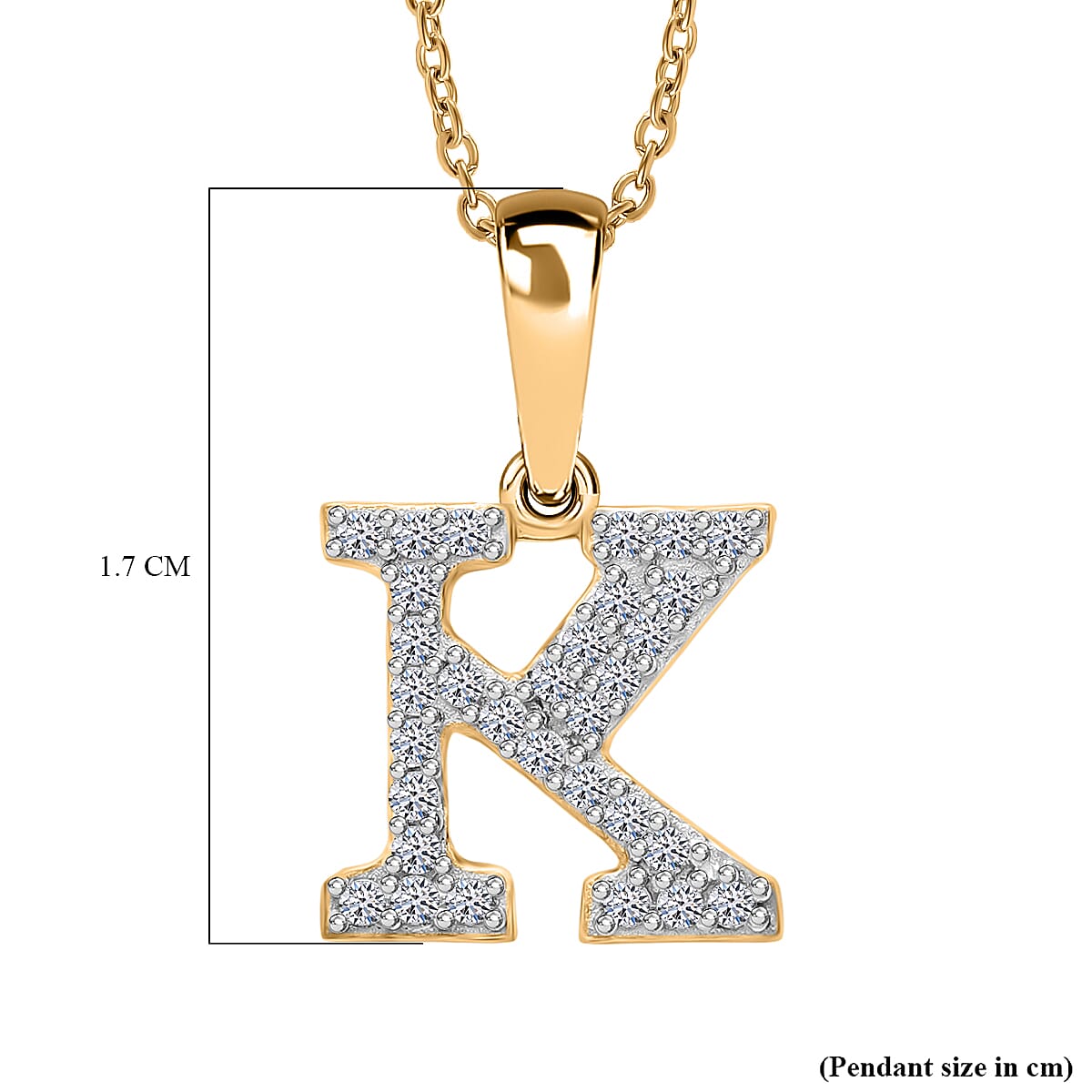 Luxuriant Lab Grown Diamond (VS-EF) Pendant with Chain (Size 18 - 2) in 18K Vermeil Yellow Gold Plating Sterling Silver