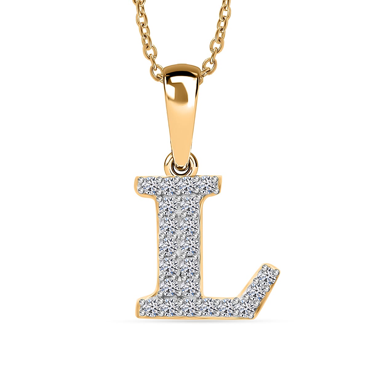 Luxuriant Lab Grown Diamond (VS-EF) Pendant with Chain (Size 18 - 2) in 18K Vermeil Yellow Gold Plating Sterling Silver