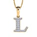 LUXURIANT Lab Grown Diamond Y Initial Pendant with Chain (Size 18 - 2 Ext) in 18K Vermeil Yellow Gold Plating Sterling Silver (VS-EF)