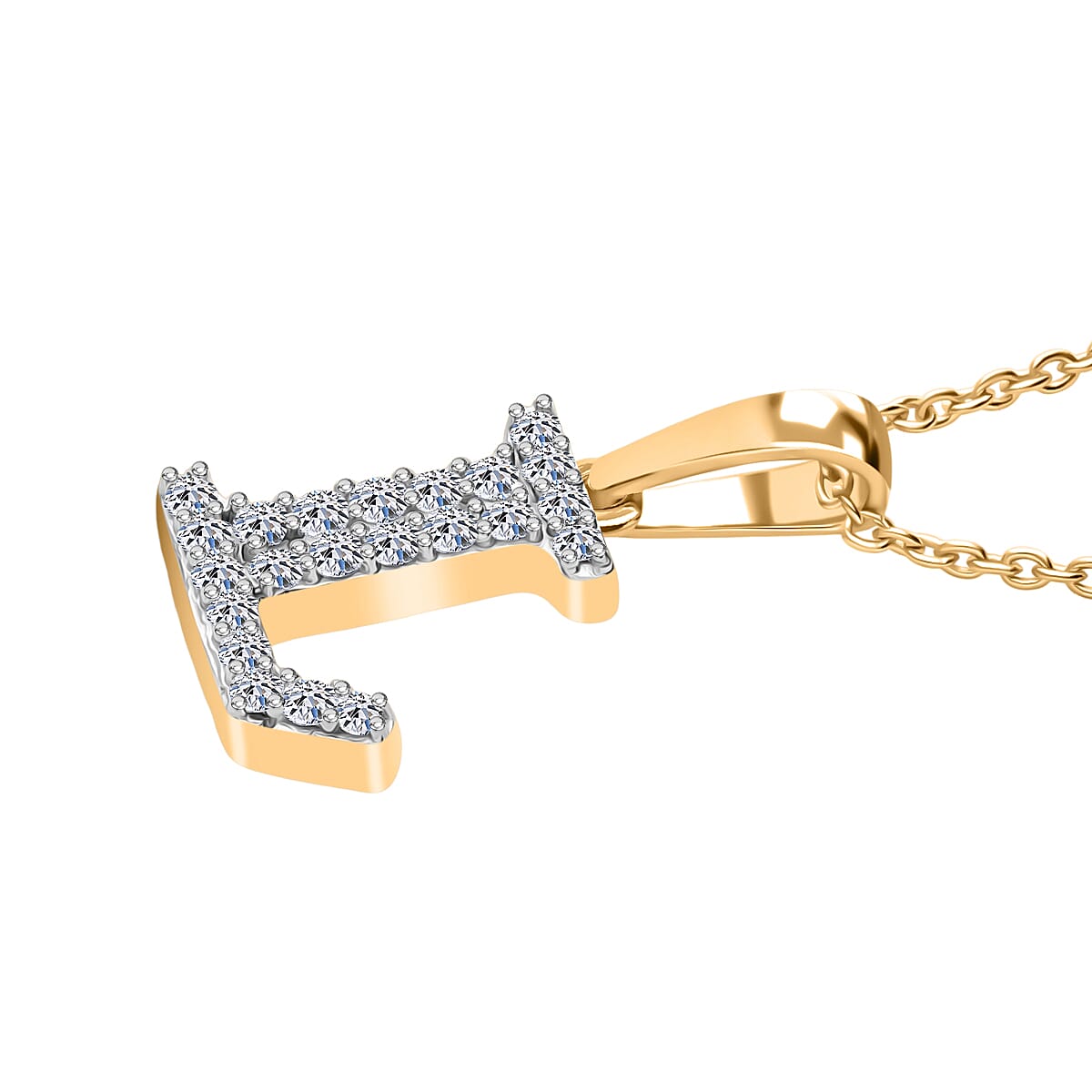 Luxuriant Lab Grown Diamond (VS-EF) Pendant with Chain (Size 18 - 2) in 18K Vermeil Yellow Gold Plating Sterling Silver