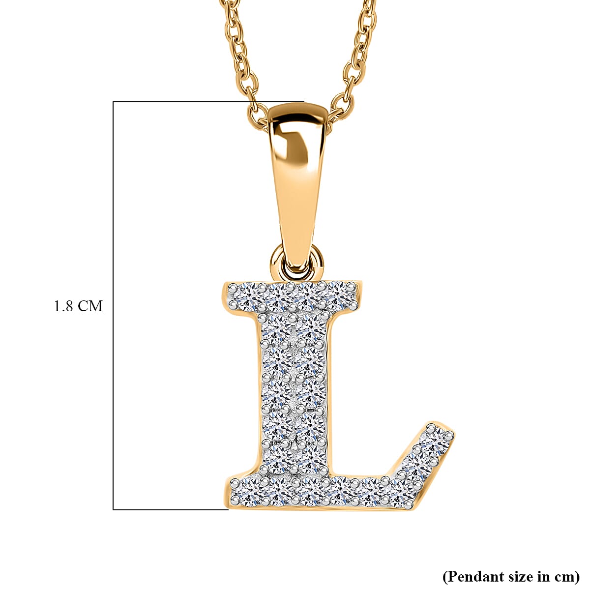 Luxuriant Lab Grown Diamond (VS-EF) Pendant with Chain (Size 18 - 2) in 18K Vermeil Yellow Gold Plating Sterling Silver