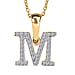 LUXURIANT Lab Grown Diamond Y Initial Pendant with Chain (Size 18 - 2 Ext) in 18K Vermeil Yellow Gold Plating Sterling Silver (VS-EF)