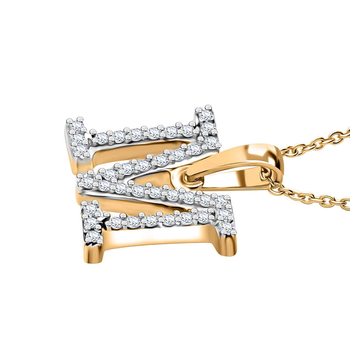 Luxuriant Lab Grown Diamond (VS-EF) Pendant with Chain (Size 18 - 2) in 18K Vermeil Yellow Gold Plating Sterling Silver