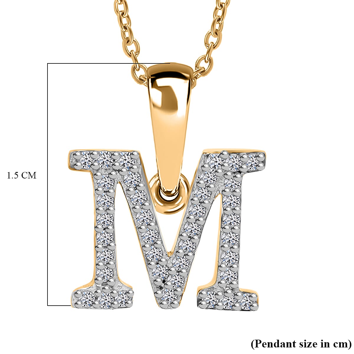 Luxuriant Lab Grown Diamond (VS-EF) Pendant with Chain (Size 18 - 2) in 18K Vermeil Yellow Gold Plating Sterling Silver