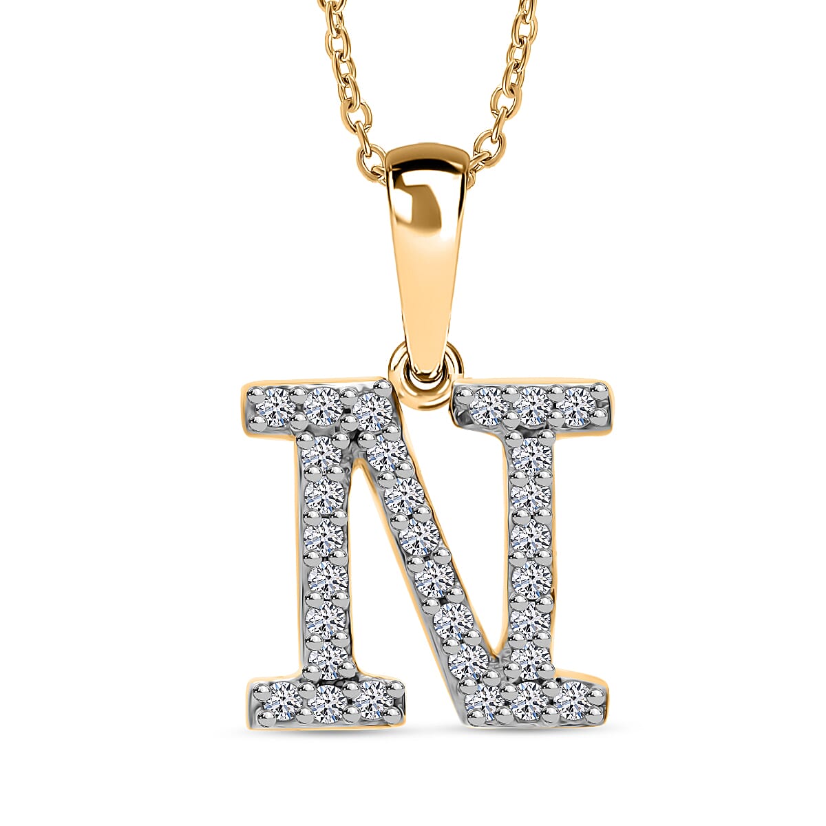 Luxuriant Lab Grown Diamond (VS-EF) Pendant with Chain (Size 18 - 2) in 18K Vermeil Yellow Gold Plating Sterling Silver