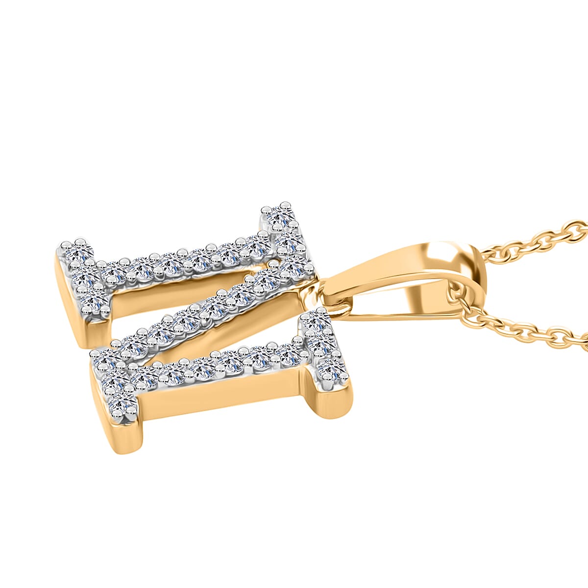 Luxuriant Lab Grown Diamond (VS-EF) Pendant with Chain (Size 18 - 2) in 18K Vermeil Yellow Gold Plating Sterling Silver