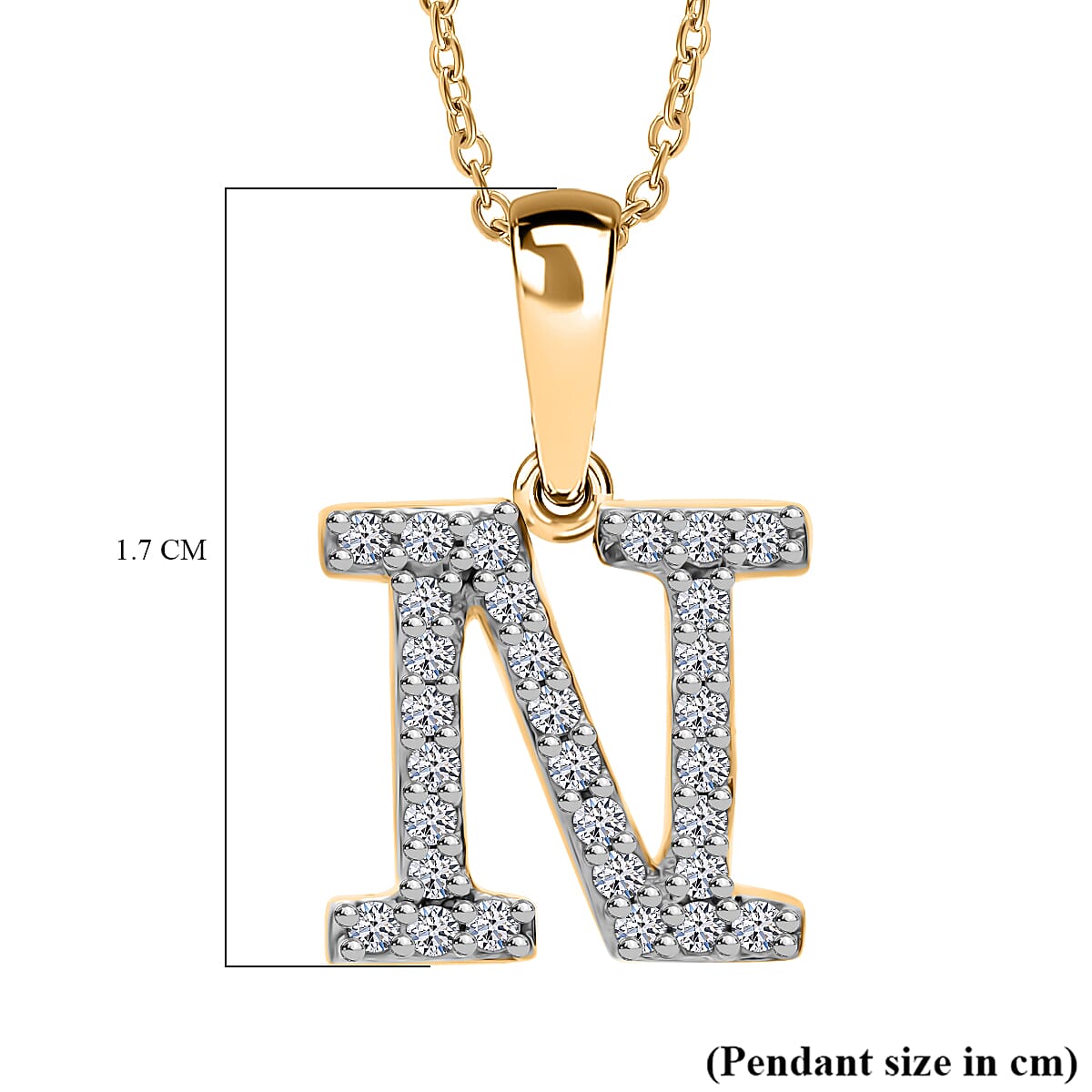 Luxuriant Lab Grown Diamond (VS-EF) Pendant with Chain (Size 18 - 2) in 18K Vermeil Yellow Gold Plating Sterling Silver