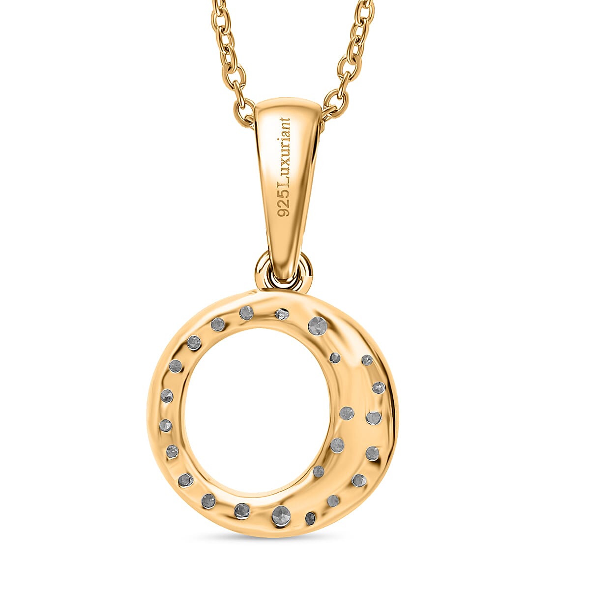 Luxuriant Lab Grown Diamond (VS-EF) Pendant with Chain (Size 18 - 2) in 18K Vermeil Yellow Gold Plating Sterling Silver