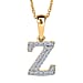 LUXURIANT Lab Grown Diamond Y Initial Pendant with Chain (Size 18 - 2 Ext) in 18K Vermeil Yellow Gold Plating Sterling Silver (VS-EF)