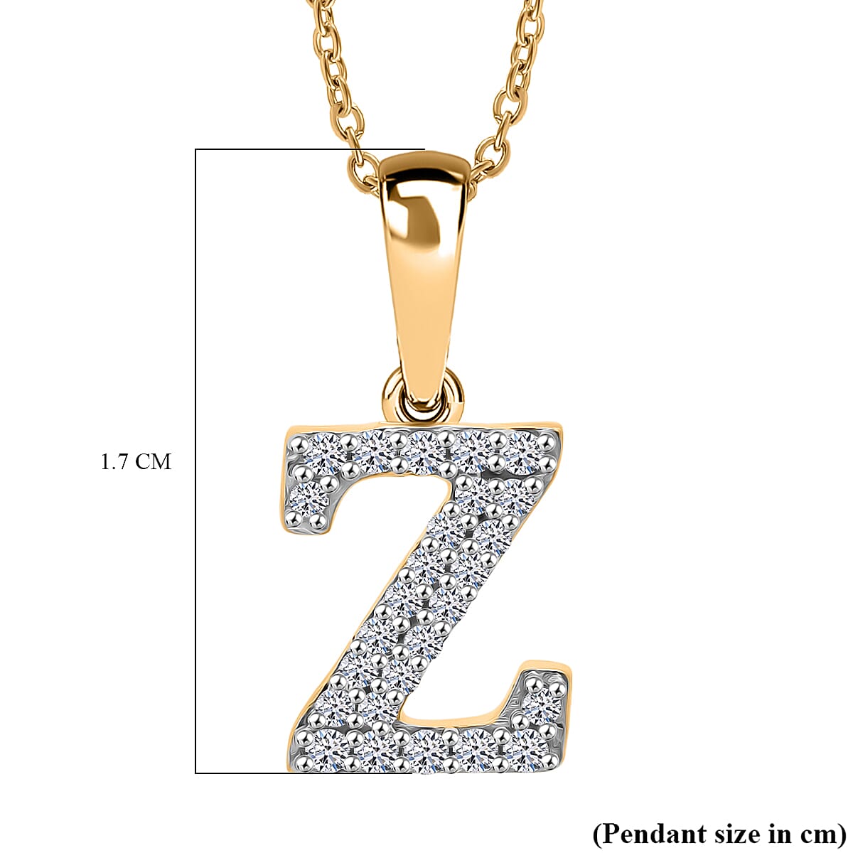 Luxuriant Lab Grown Diamond (VS-EF) Pendant with Torn Chain 19DC (Size 18 - 2) in 18K Vermeil Yellow Gold Plating Sterling Silver