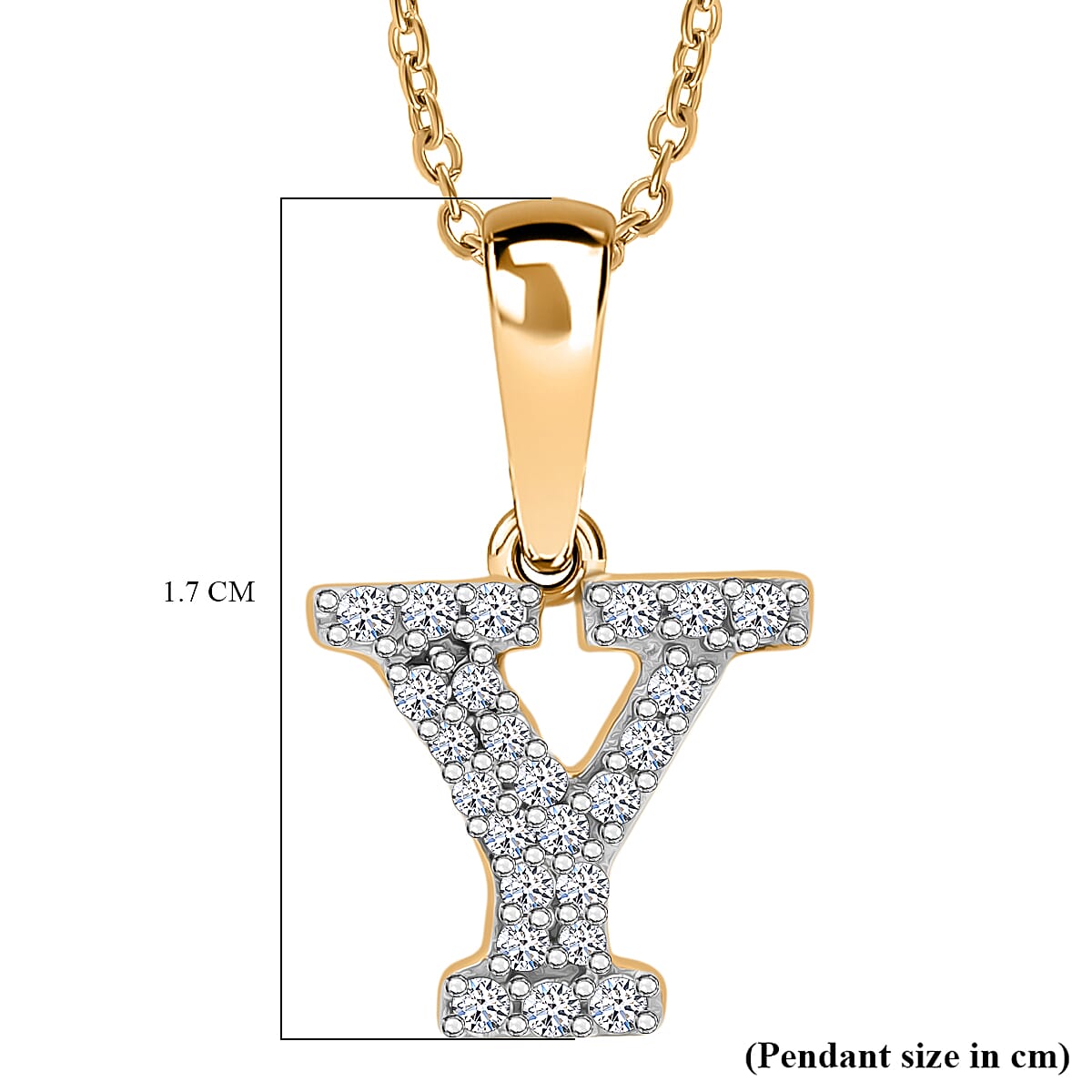 Luxuriant Lab Grown Diamond (VS-EF) Pendant with Torn Chain 19DC (Size 18 - 2) in 18K Vermeil Yellow Gold Plating Sterling Silver