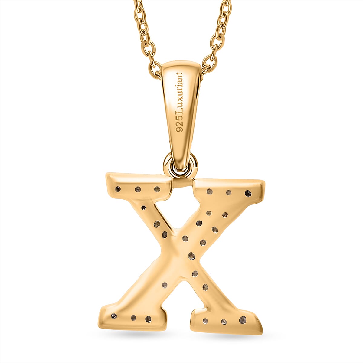 Luxuriant Lab Grown Diamond (VS-EF) Pendant with Torn Chain 19DC (Size 18 - 2) in 18K Vermeil Yellow Gold Plating Sterling Silver
