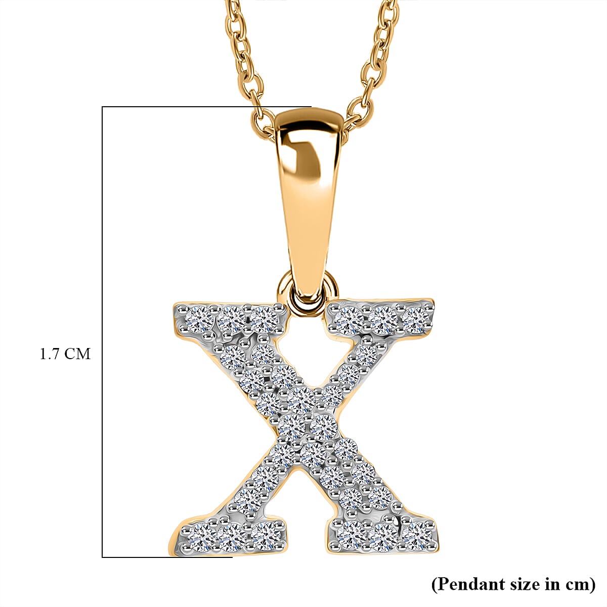 Luxuriant Lab Grown Diamond (VS-EF) Pendant with Torn Chain 19DC (Size 18 - 2) in 18K Vermeil Yellow Gold Plating Sterling Silver
