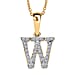 LUXURIANT Lab Grown Diamond Y Initial Pendant with Chain (Size 18 - 2 Ext) in 18K Vermeil Yellow Gold Plating Sterling Silver (VS-EF)
