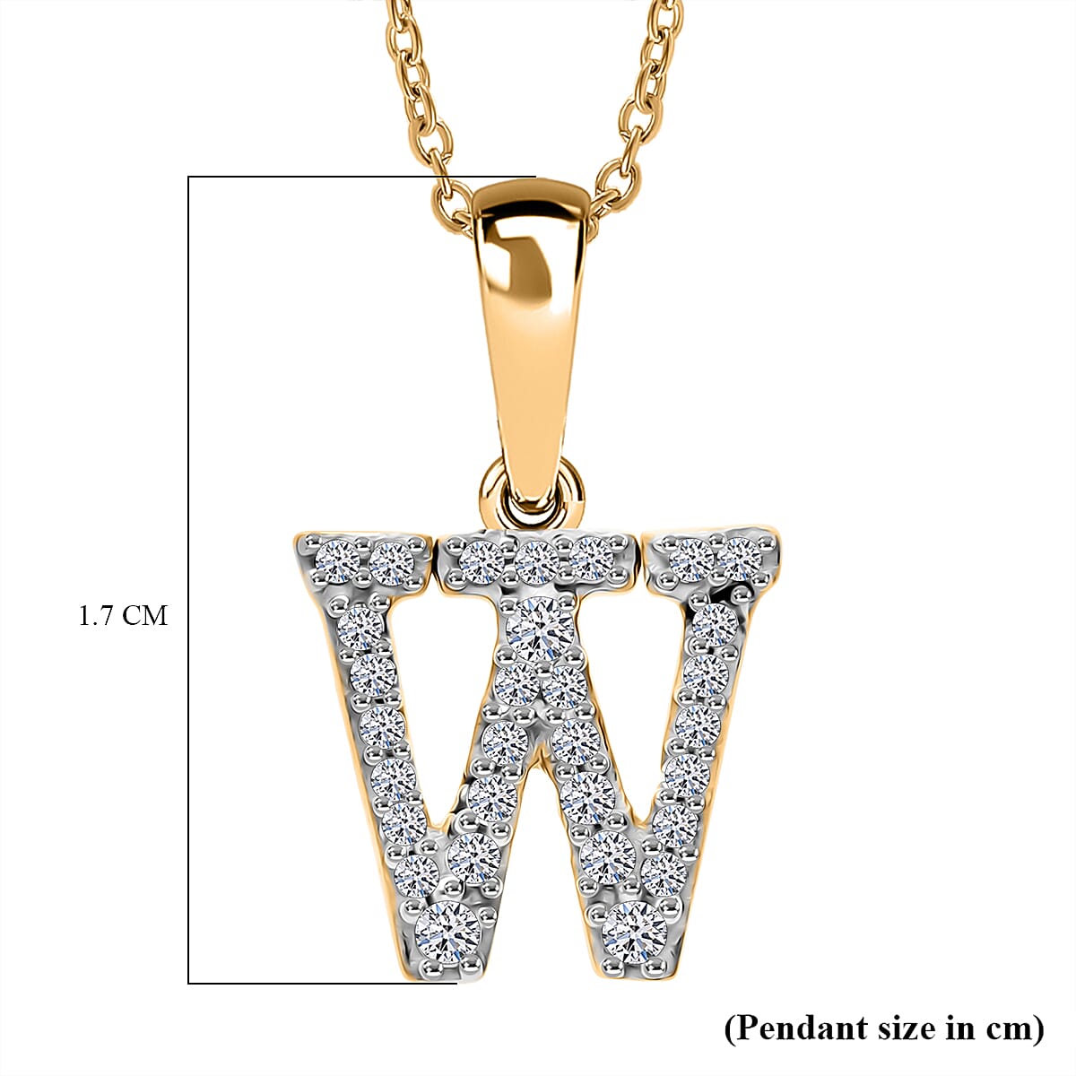Luxuriant Lab Grown Diamond (VS-EF) Pendant with Torn Chain 19DC (Size 20) in 18K Vermeil Yellow Gold Plating Sterling Silver