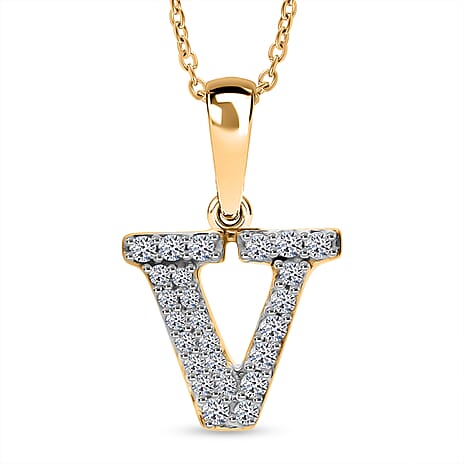 Luxuriant Lab Grown Diamond (VS-EF) Pendant with Torn Chain 19DC (Size 18 - 2) in 18K Vermeil Yellow Gold Plating Sterling Silver