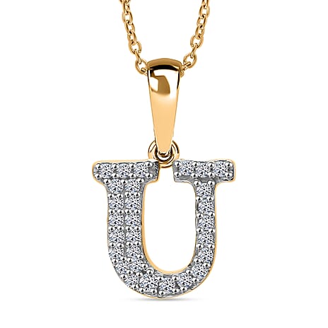 Luxuriant Lab Grown Diamond (VS-EF) Pendant with Torn Chain 19DC (Size 18 - 2) in 18K Vermeil Yellow Gold Plating Sterling Silver