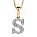 LUXURIANT Lab Grown Diamond Y Initial Pendant with Chain (Size 18 - 2 Ext) in 18K Vermeil Yellow Gold Plating Sterling Silver (VS-EF)