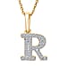 LUXURIANT Lab Grown Diamond Y Initial Pendant with Chain (Size 18 - 2 Ext) in 18K Vermeil Yellow Gold Plating Sterling Silver (VS-EF)