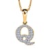 LUXURIANT Lab Grown Diamond Y Initial Pendant with Chain (Size 18 - 2 Ext) in 18K Vermeil Yellow Gold Plating Sterling Silver (VS-EF)