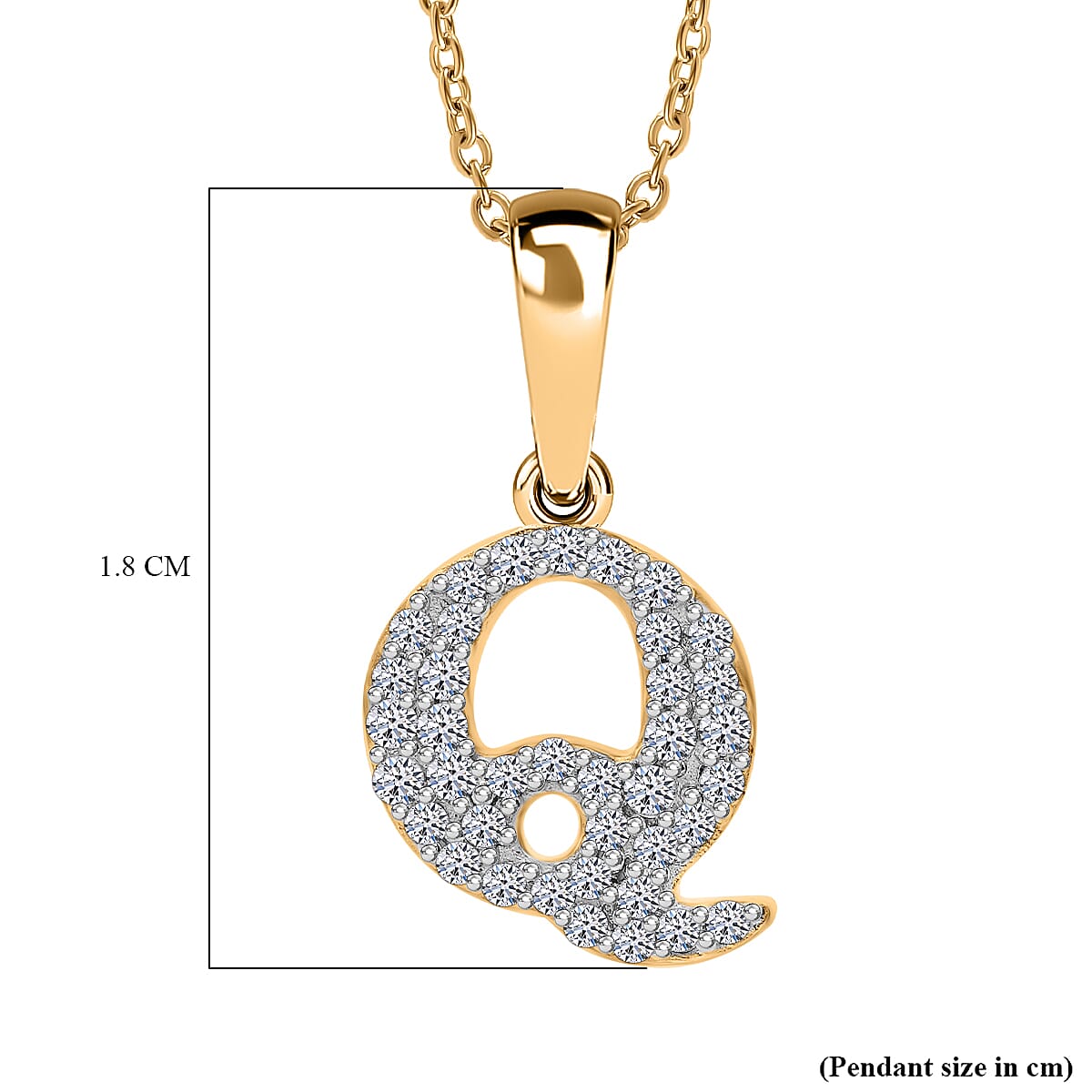 Luxuriant Lab Grown Diamond (VS-EF) Pendant with Torn Chain 19DC (Size 20) in 18K Vermeil Yellow Gold Plating Sterling Silver