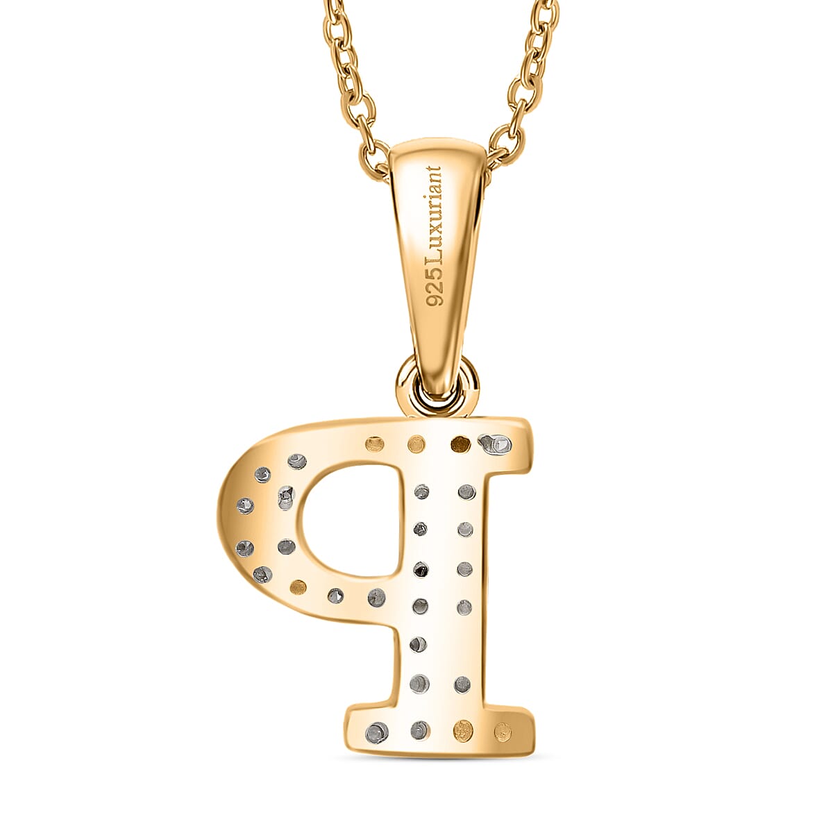 Luxuriant Lab Grown Diamond (VS-EF) Pendant with Torn Chain 19DC (Size 18 - 2) in 18K Vermeil Yellow Gold Plating Sterling Silver