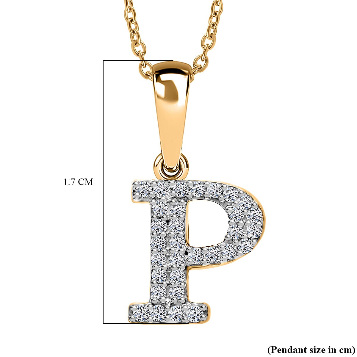 Luxuriant Lab Grown Diamond (VS-EF) Pendant with Torn Chain 19DC (Size 18 - 2) in 18K Vermeil Yellow Gold Plating Sterling Silver
