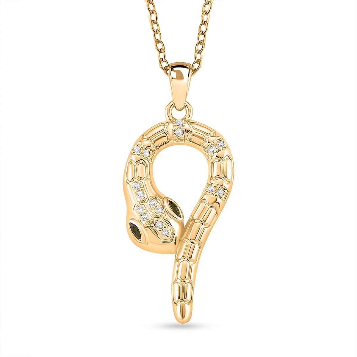 BIGGEST DESIGNER CLOSEOUT - Biacco Collection - Green Cubic Zirconia & White Cubic Zirconia Serpent Necklace & Earrings