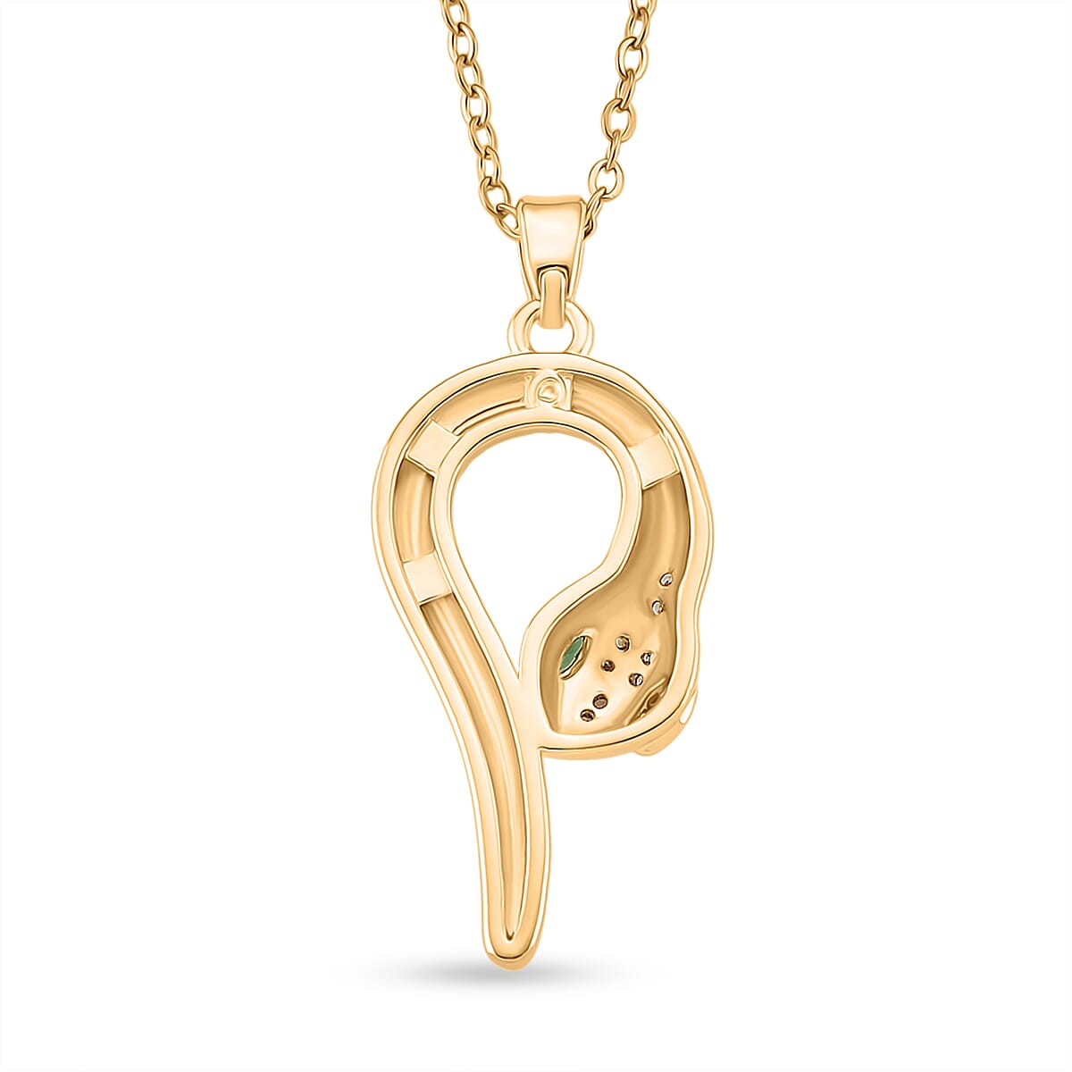 BIGGEST DESIGNER CLOSEOUT - Biacco Collection - Green Cubic Zirconia & White Cubic Zirconia Serpent Necklace & Earrings