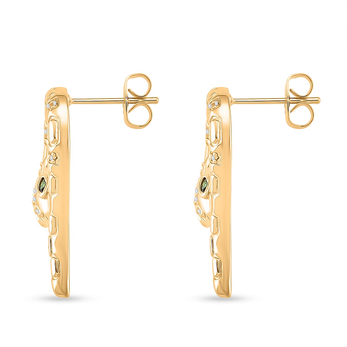 BIGGEST DESIGNER CLOSEOUT - Biacco Collection - Green Cubic Zirconia & White Cubic Zirconia Serpent Necklace & Earrings