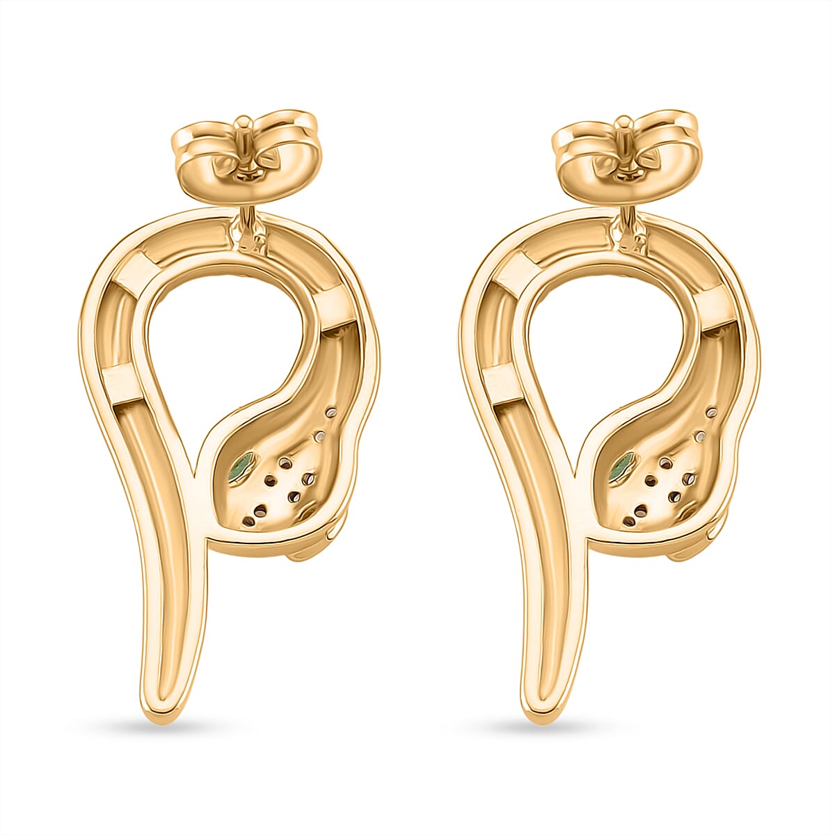 BIGGEST DESIGNER CLOSEOUT - Biacco Collection - Green Cubic Zirconia & White Cubic Zirconia Serpent Necklace & Earrings