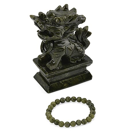 2 Piece Set -  Serpentine Accessories and Stone Bracelet 3095.00ct  3095.000  Ct.