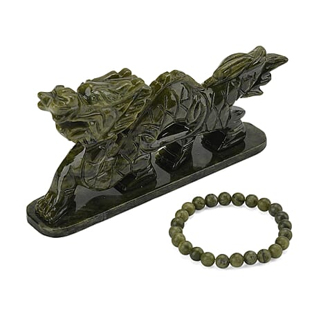 2 Piece Set -  Serpentine Accessories and Stone Bracelet 2195.00ct  2195.000  Ct.