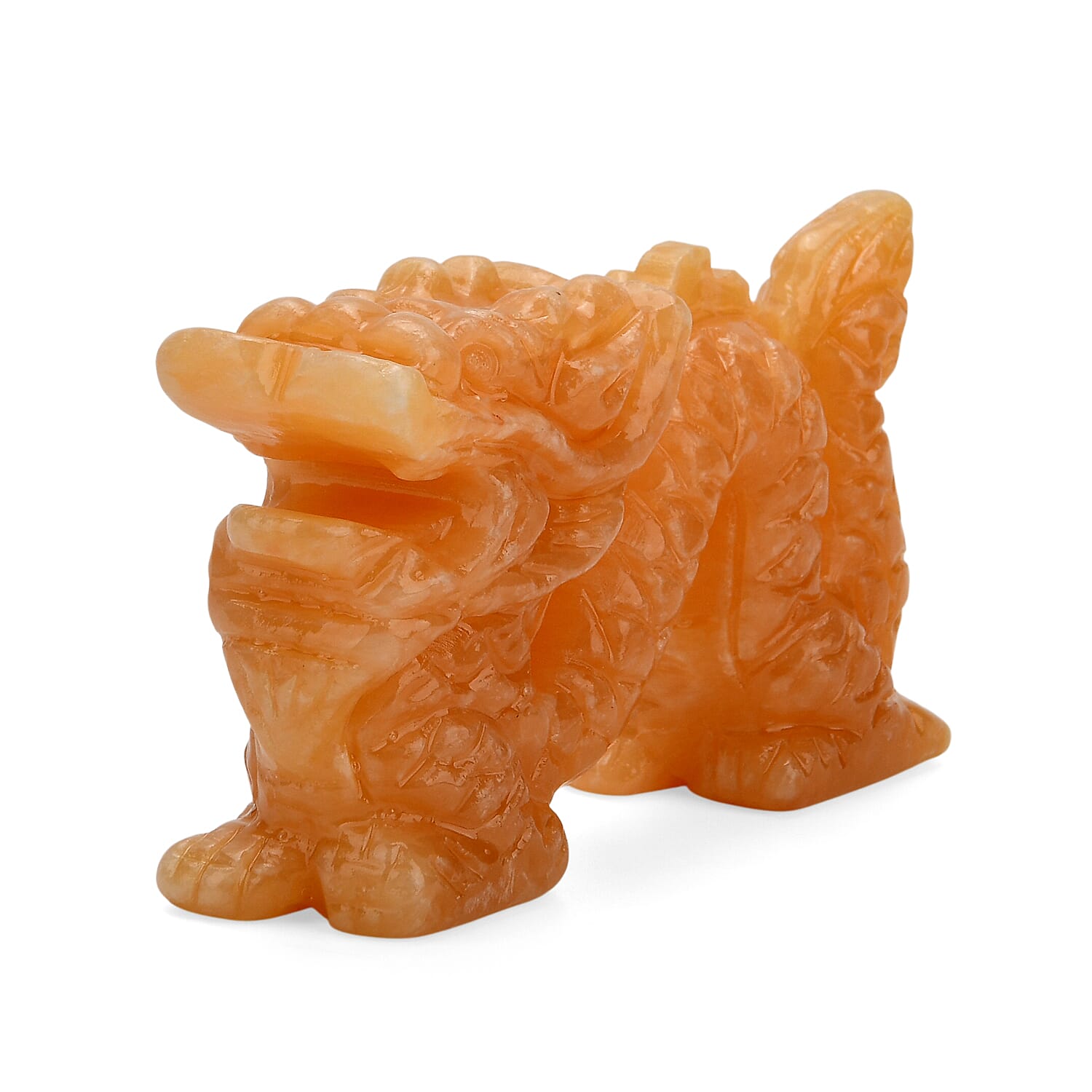 The Carved Treasure Collection - Honey Serpentine Carved Dragon Ornament 1775.00 Ct.