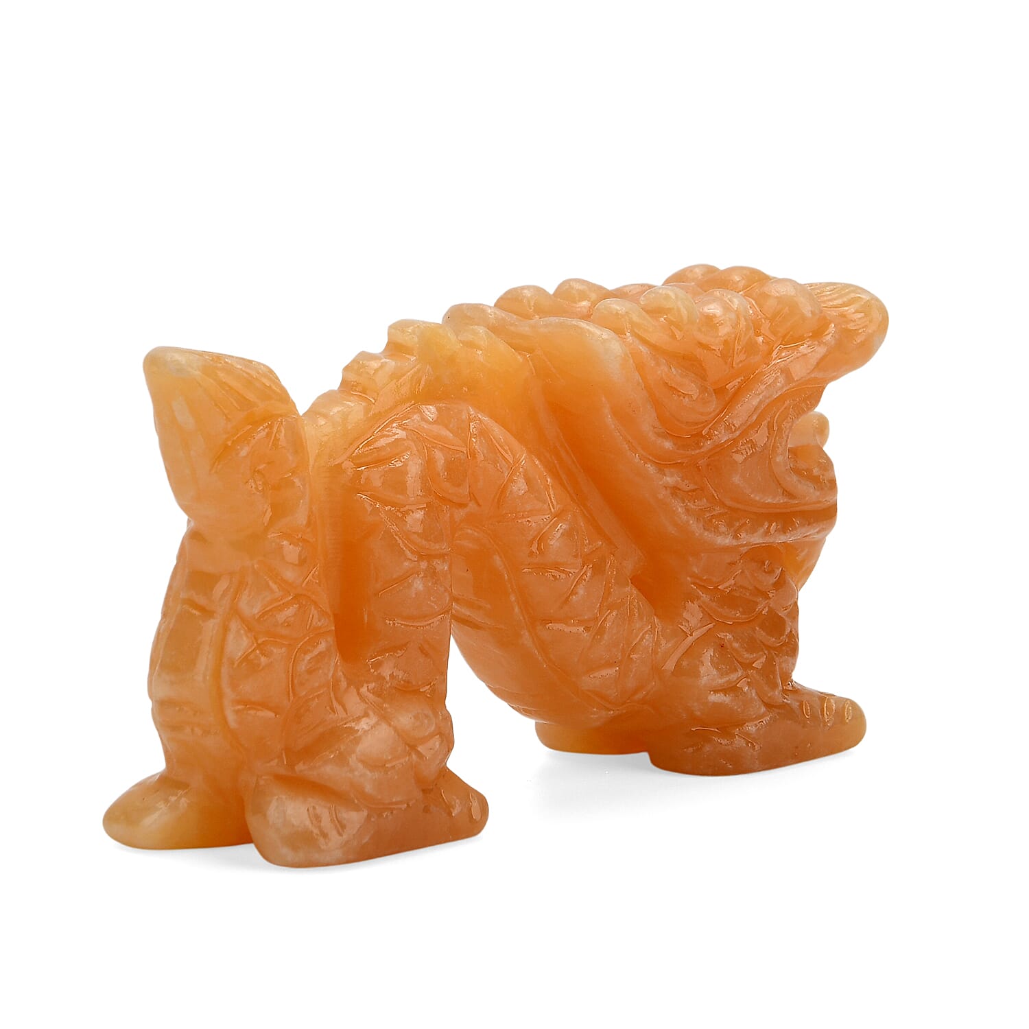 The Carved Treasure Collection - Honey Serpentine Carved Dragon Ornament 1775.00 Ct.