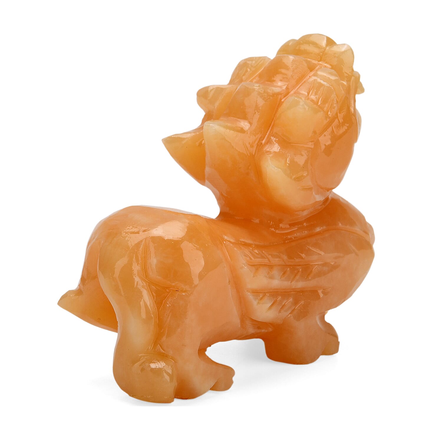 The Carved Treasure Collection - Honey Serpentine Carved Qi Lin Ornament 3215.00 Ct.