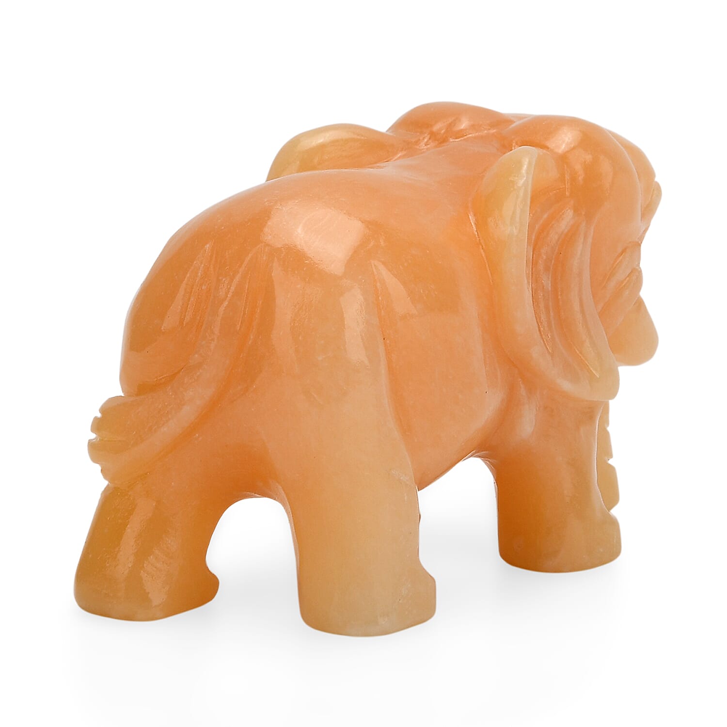 The Carved Treasure Collection - Honey Serpentine Carved Elephant Ornament 3205.00 Ct.