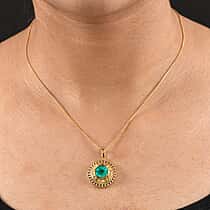 D'joy Emeraldine Triplet Quartz Pendant with Chain (Size 20) in Yellow Gold Plated Sterling 2.95 Ct, Silver Wt. 5.46 Gms.