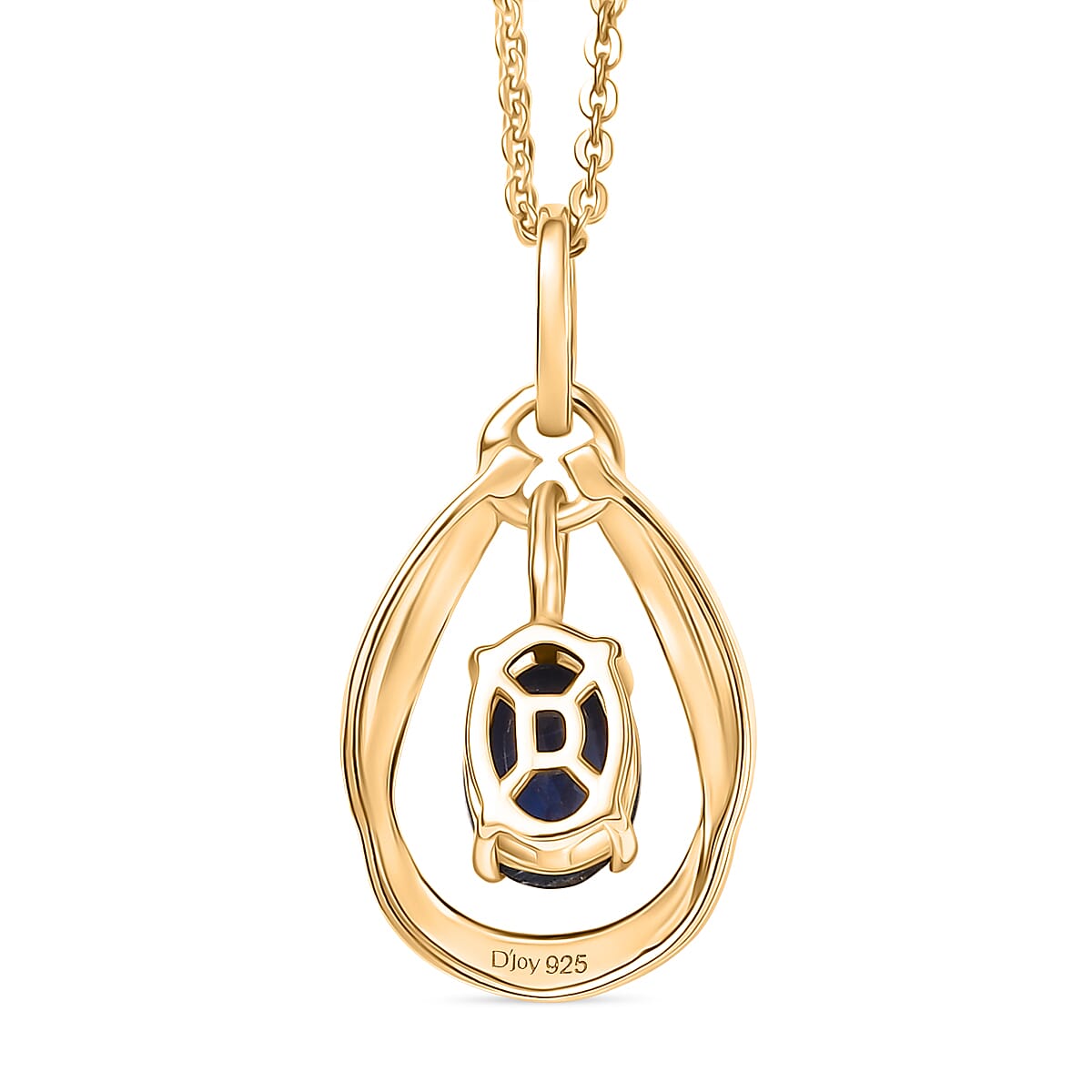 Natural Kashmir Kyanite Pendant with Chain (Size 20) in 18K Yellow Gold Plated Sterling Silver 1.00 Ct