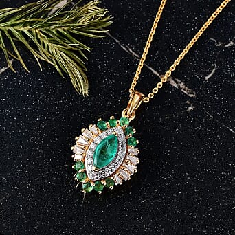 https://tjcuk.sirv.com/Products/44/1/4417161/Premium-Emerald-Moissanite-Pendant-with-Chain-Size-20-in-18K-YG-Vermei_4417161_2.jpg?w=342&h=342