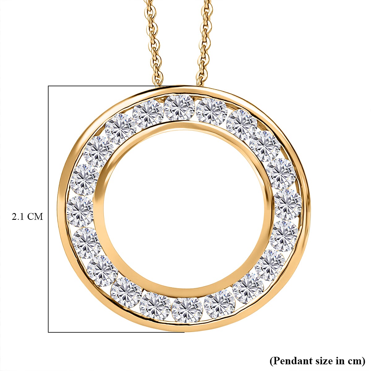 Moissanite Pendant with Chain (Size 20