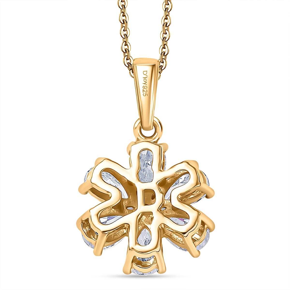 Moissanite Pendant with Chain (Size 20) in 18K YG Plating Sterling Silver 1.31 Ct.