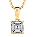 Moissanite Asscher-Cut Solitaire Pendant with Chain (Size 20) in Yellow Gold Plated Sterling Silver 1.16 Ct.