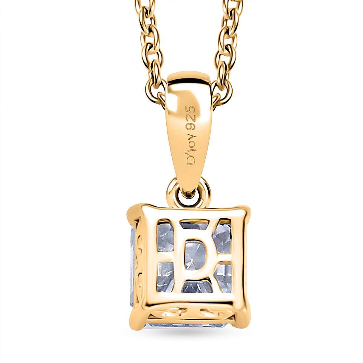 Moissanite Pendant with Chain (Size 20) in 18K YG Plating Sterling Silver  1.200  Ct.