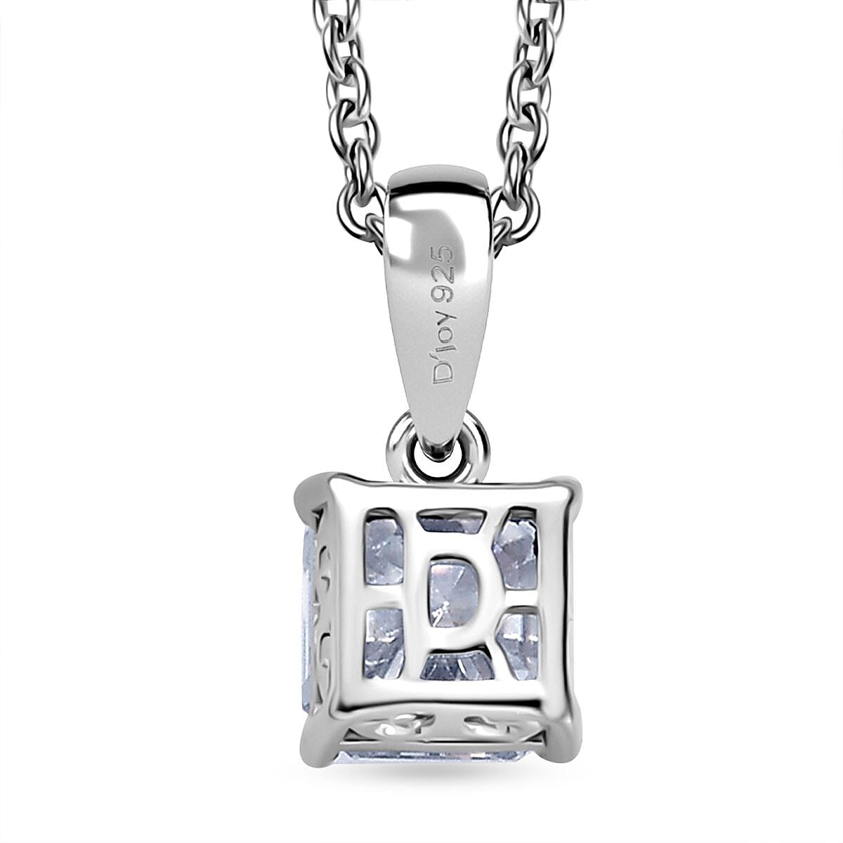 D'Joy Moissanite Pendant with Chain (Size 20) in Platinum Overlay Sterling Silver 1.20 Ct.